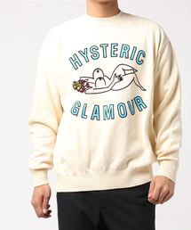 ヒステリックグラマー綿ニット✖️スエットプルオーバー HYSTERIC GLAMOUR（ヒステリックグラマー）の「HYS WOMAN編込