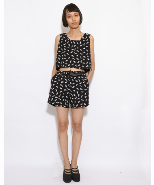 i（アイ）の「恐竜プリントショートタンク（Tシャツ/カットソー・レディース・ホワイト/ブラック・ﾌﾘ-）」の9枚目の写真