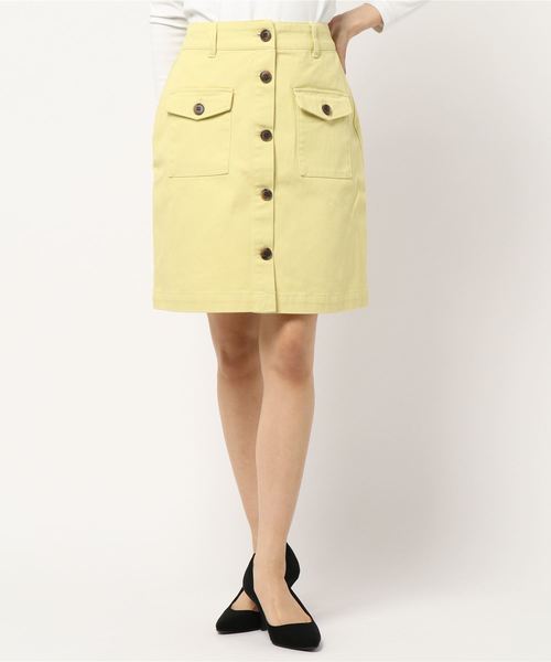 LOWRYS FARM（ローリーズファーム）の「フロントボタンミニスカート　831874（スカート・レディース・ブラック/ベージュ/イエロー/アイボリー・FREE）」の15枚目の写真