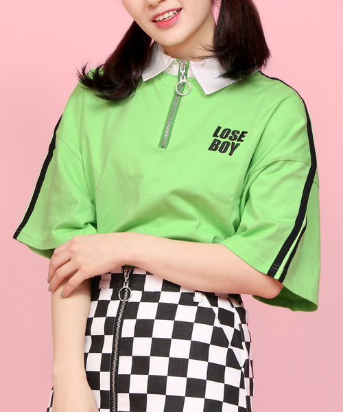 WC(ダブル シー)の「WC/2ラインビッグラガーTシャツ(Tシャツ/カットソー・レディース・ブラック/パープル/オレンジ/グリーン・FREE)」の3枚目の写真