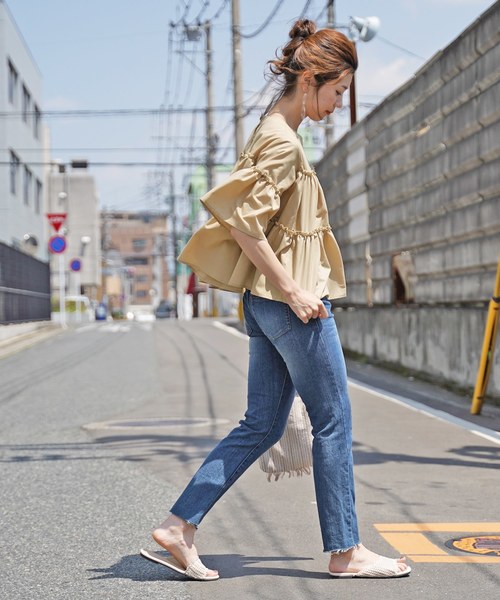 reca（レカ）の「ティアードボリュームブラウス（シャツ/ブラウス・レディース・ホワイト/ブラック/ベージュ/テラコッタ・M）」の5枚目の写真