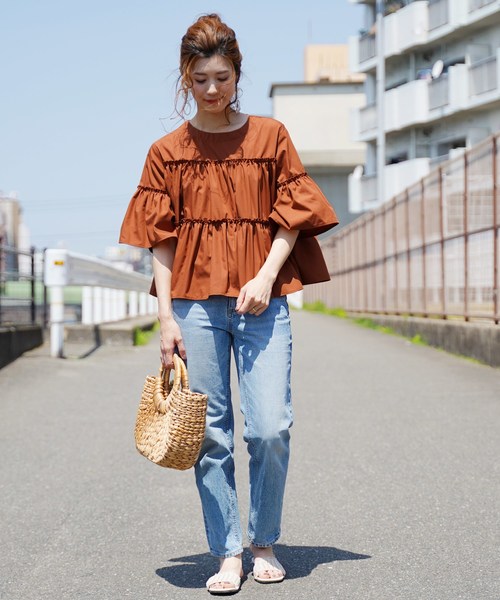 reca（レカ）の「ティアードボリュームブラウス（シャツ/ブラウス・レディース・ホワイト/ブラック/ベージュ/テラコッタ・M）」の11枚目の写真