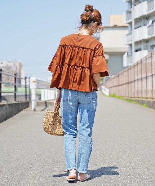 reca（レカ）の「ティアードボリュームブラウス（シャツ/ブラウス・レディース・ホワイト/ブラック/ベージュ/テラコッタ・M）」の12枚目の写真