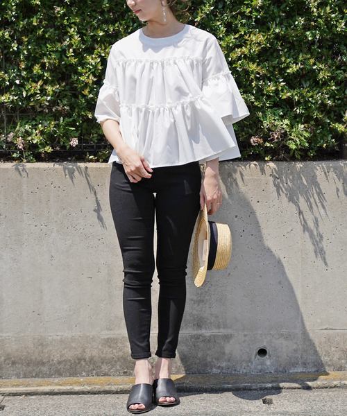 reca（レカ）の「ティアードボリュームブラウス（シャツ/ブラウス・レディース・ホワイト/ブラック/ベージュ/テラコッタ・M）」の14枚目の写真