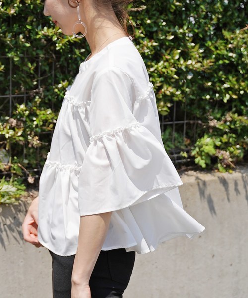 reca（レカ）の「ティアードボリュームブラウス（シャツ/ブラウス・レディース・ホワイト/ブラック/ベージュ/テラコッタ・M）」の15枚目の写真