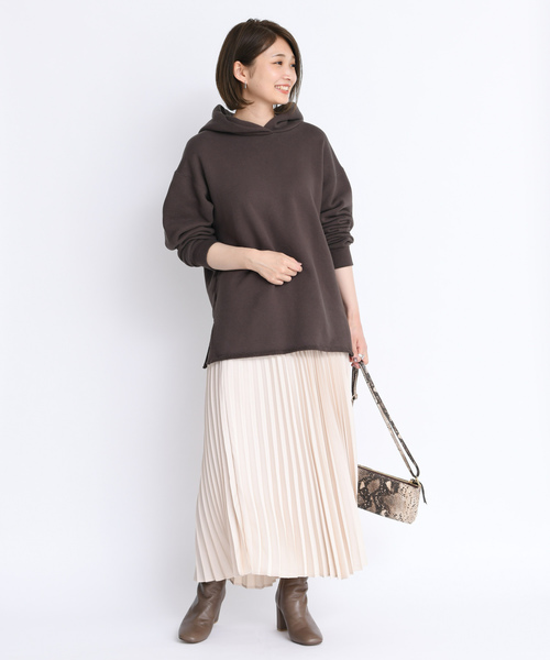 DouDou（ドゥドゥ）の「プリーツサテンスカート（スカート・レディース・ブラウン/ベージュ/ピンク/キャメル/サックスブルー・FREE）」の13枚目の写真