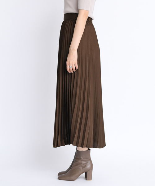 DouDou（ドゥドゥ）の「プリーツサテンスカート（スカート・レディース・ブラウン/ベージュ/ピンク/キャメル/サックスブルー・FREE）」の10枚目の写真