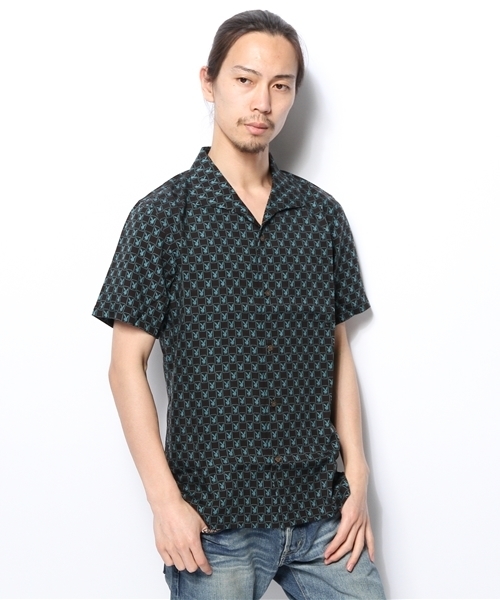 HYSTERIC GLAMOUR（ヒステリックグラマー）の「RH CHECK総柄 半袖イタリアンカラーSH（シャツ/ブラウス・メンズ・ネイビー/ブラック系その他・SMALL/MEDIUM/LARGE）」の2枚目の写真