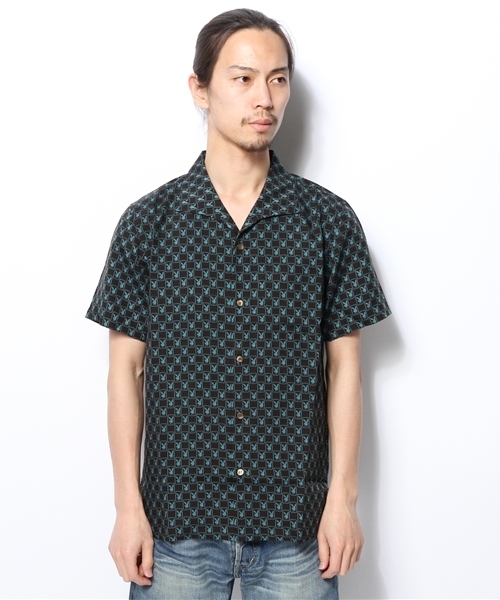 HYSTERIC GLAMOUR（ヒステリックグラマー）の「RH CHECK総柄 半袖イタリアンカラーSH（シャツ/ブラウス・メンズ・ネイビー/ブラック系その他・SMALL/MEDIUM/LARGE）」の8枚目の写真