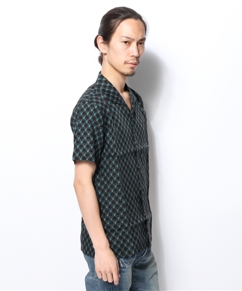 HYSTERIC GLAMOUR（ヒステリックグラマー）の「RH CHECK総柄 半袖イタリアンカラーSH（シャツ/ブラウス・メンズ・ネイビー/ブラック系その他・SMALL/MEDIUM/LARGE）」の9枚目の写真