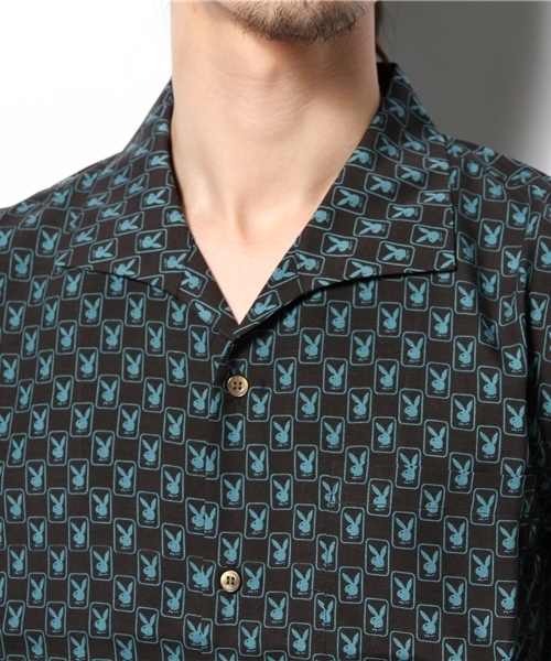 HYSTERIC GLAMOUR（ヒステリックグラマー）の「RH CHECK総柄 半袖イタリアンカラーSH（シャツ/ブラウス・メンズ・ネイビー/ブラック系その他・SMALL/MEDIUM/LARGE）」の3枚目の写真