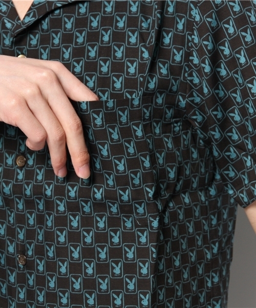 HYSTERIC GLAMOUR（ヒステリックグラマー）の「RH CHECK総柄 半袖イタリアンカラーSH（シャツ/ブラウス・メンズ・ネイビー/ブラック系その他・SMALL/MEDIUM/LARGE）」の5枚目の写真