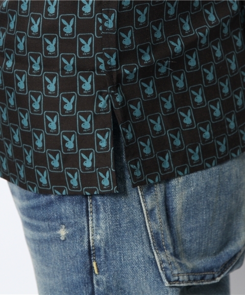 HYSTERIC GLAMOUR（ヒステリックグラマー）の「RH CHECK総柄 半袖イタリアンカラーSH（シャツ/ブラウス・メンズ・ネイビー/ブラック系その他・SMALL/MEDIUM/LARGE）」の6枚目の写真