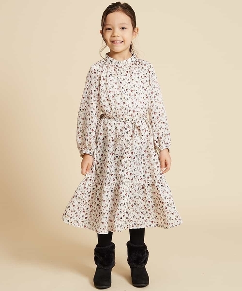 激安な新品登場 新入荷 ワンピース 140 150 フラワープリントａラインワンピース