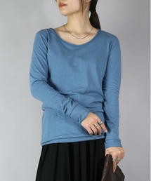 【日本製】シンプルカラー長袖ロングカットソー