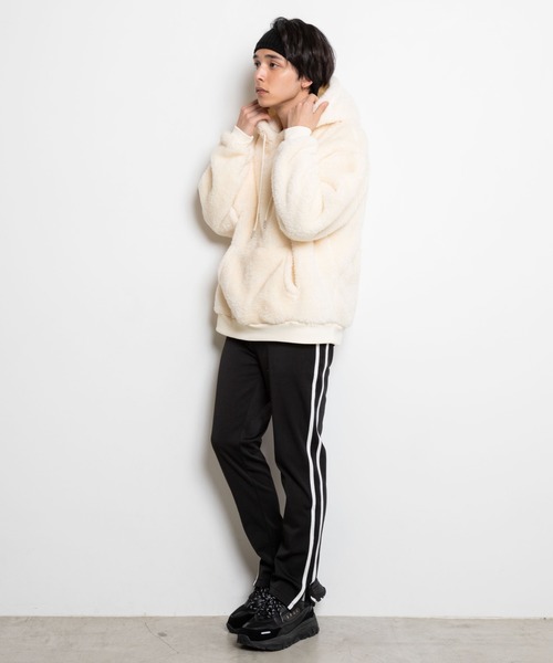 WEGO(ウィゴー)の「WEGO/シャギーボアプルパーカー(パーカー・メンズ・ブラック/オフホワイト/ライトベージュ・SMALL/MEDIUM/LARGE)」の18枚目の写真