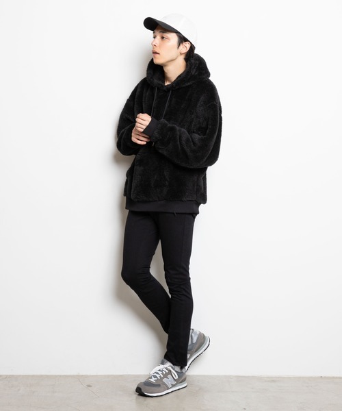 WEGO(ウィゴー)の「WEGO/シャギーボアプルパーカー(パーカー・メンズ・ブラック/オフホワイト/ライトベージュ・SMALL/MEDIUM/LARGE)」の13枚目の写真