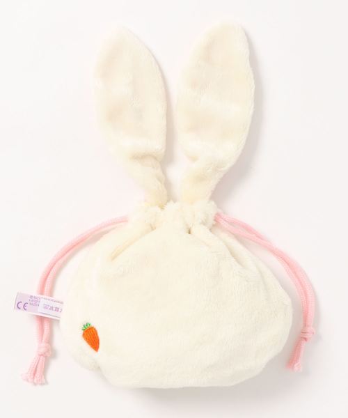 nici（ニキ）の「NICI/フィギュアフェイスポーチ ラビット 巾着袋 もこもこ（ポーチ・レディース・ホワイト・ONE SIZE）」の4枚目の写真