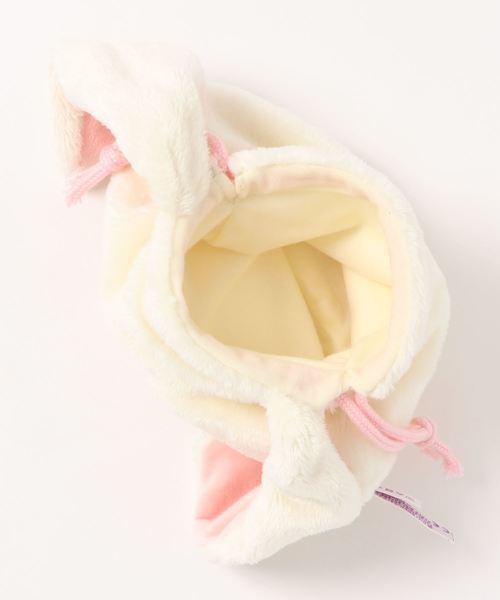 nici（ニキ）の「NICI/フィギュアフェイスポーチ ラビット 巾着袋 もこもこ（ポーチ・レディース・ホワイト・ONE SIZE）」の2枚目の写真