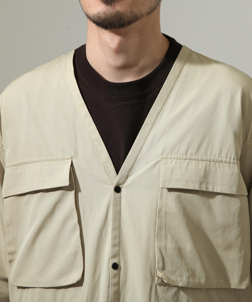 ZIP FIVE（ジップファイブ）の「【ZIP FIVE】【撥水加工】 ノーカラーフラップ　フッシングジャケットブルゾン（ノーカラージャケット・メンズ・ブラック/ベージュ/グリーン/アイボリー/オリーブ/ネイビー/ブラウン・MEDIUM/LARGE/X-LARGE）」の12枚目の写真