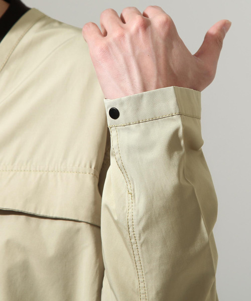 ZIP FIVE（ジップファイブ）の「【ZIP FIVE】【撥水加工】 ノーカラーフラップ　フッシングジャケットブルゾン（ノーカラージャケット・メンズ・ブラック/ベージュ/グリーン/アイボリー/オリーブ/ネイビー/ブラウン・MEDIUM/LARGE/X-LARGE）」の14枚目の写真