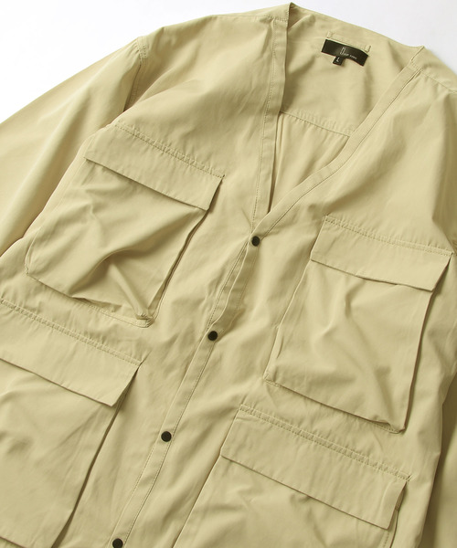 ZIP FIVE（ジップファイブ）の「【ZIP FIVE】【撥水加工】 ノーカラーフラップ　フッシングジャケットブルゾン（ノーカラージャケット・メンズ・ブラック/ベージュ/グリーン/アイボリー/オリーブ/ネイビー/ブラウン・MEDIUM/LARGE/X-LARGE）」の21枚目の写真