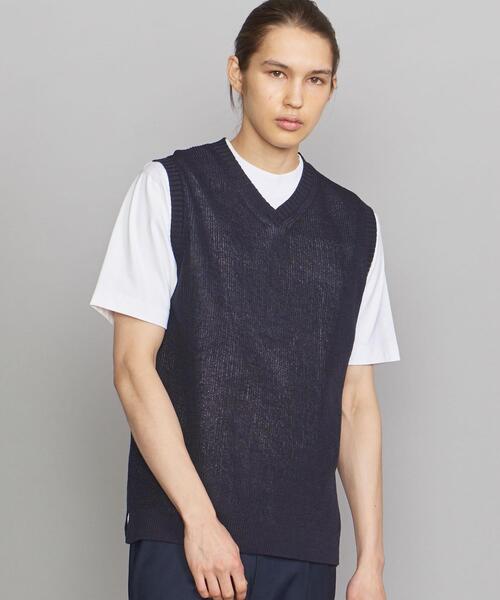 BEAUTY&YOUTH UNITED ARROWS（ビューティーアンドユースユナイテッドアローズ）の「BY ストローコットン アゼ ベスト（ベスト・メンズ・ライトグレー/ダークグリーン/ネイビー・SMALL/MEDIUM/LARGE/X-LARGE）」の3枚目の写真