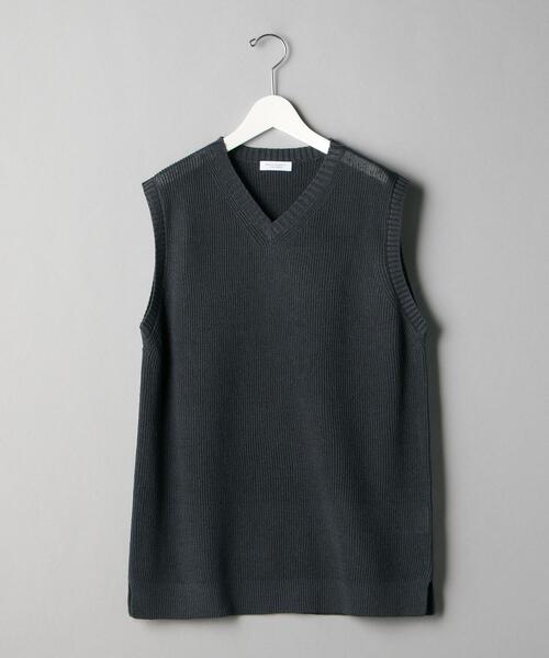 BEAUTY&YOUTH UNITED ARROWS（ビューティーアンドユースユナイテッドアローズ）の「BY ストローコットン アゼ ベスト（ベスト・メンズ・ライトグレー/ダークグリーン/ネイビー・SMALL/MEDIUM/LARGE/X-LARGE）」の2枚目の写真