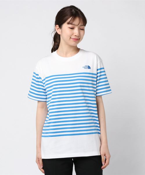 THE NORTH FACE(ザノースフェイス)の「THE NORTH FACE/ザ・ノースフェイス S/S Panel Border Tee ショートスリーブパネルボーダーティー NT32063(Tシャツ/カットソー)」|ホワイト