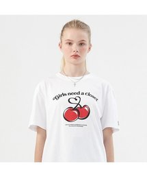 KIRSH | 『KIRSH X ROMANTIC CROWN』GNAC HEART CHERRY TEE/ハートチェリープリント半袖Tシャツ/カットソー(Tシャツ/カットソー)