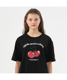 KIRSH | 『KIRSH X ROMANTIC CROWN』GNAC HEART CHERRY TEE/ハートチェリープリント半袖Tシャツ/カットソー(Tシャツ/カットソー)