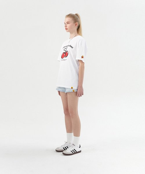 KIRSH(キルシー)の「『KIRSH X ROMANTIC CROWN』GNAC HEART CHERRY TEE/ハートチェリープリント半袖Tシャツ/カットソー(Tシャツ/カットソー・レディース・ホワイト/ブラック・FREE)」の9枚目の写真