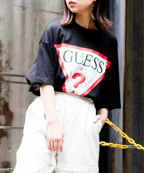 Guess(ゲス)の「∴WEGO/GUESS 別注プリントビッグ半袖Tシャツ(Tシャツ/カットソー・メンズ・ホワイト/ブラック・MEDIUM/LARGE)」の2枚目の写真