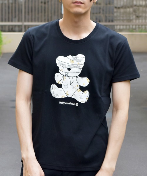 VIBGYOR（ヴィブジョー）の「VIBGYOR Select/パンクベアーセレブプリントSST(FL)（Tシャツ/カットソー・メンズ・ホワイト/ブラック・MEDIUM/LARGE）」の2枚目の写真