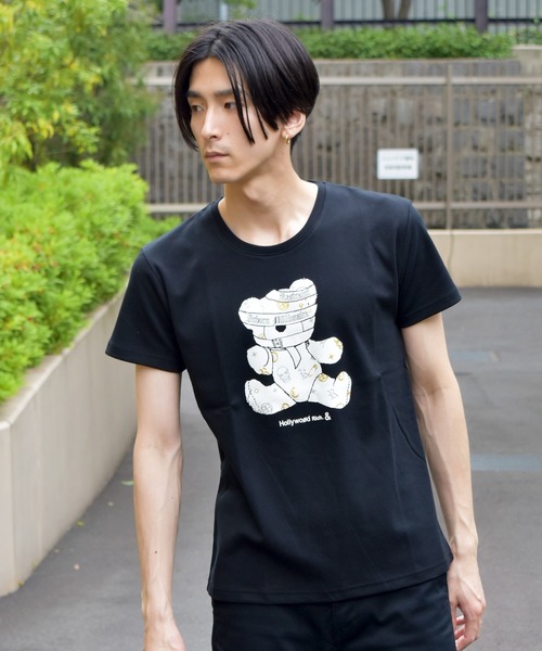 VIBGYOR（ヴィブジョー）の「VIBGYOR Select/パンクベアーセレブプリントSST(FL)（Tシャツ/カットソー・メンズ・ホワイト/ブラック・MEDIUM/LARGE）」の3枚目の写真