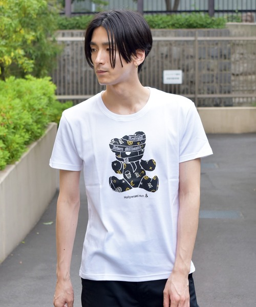 VIBGYOR（ヴィブジョー）の「VIBGYOR Select/パンクベアーセレブプリントSST(FL)（Tシャツ/カットソー・メンズ・ホワイト/ブラック・MEDIUM/LARGE）」の5枚目の写真