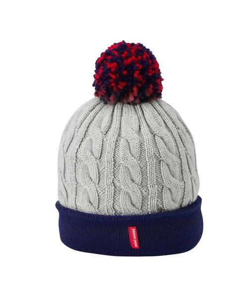 MIKI HOUSE（ミキハウス）の「ロゴ入りニットフード（ニットキャップ/ビーニー・キッズ・ネイビー/グレー・S(46-52cm)/M(52-56cm)）」の3枚目の写真