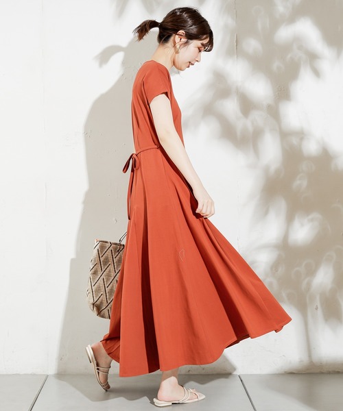 natural couture（ナチュラルクチュール）の「【ZOZO限定】美シルエット細リボンカットフレアワンピース（ワンピース・レディース・ブラック/グレイッシュベージュ/ラベンダー/レンガ/グリーン・FREE）」の20枚目の写真