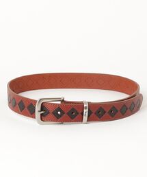 STUSSY Argyle Stitch 復古 ベルト L/XL STUSSY（ステューシー）の「Argyle Stitch Leather Belt（ベルト