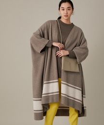 ADAM ET ROPE' | 【INもOUTも】ボーダーヘムポンチョカーディガン(カーディガン/ボレロ)