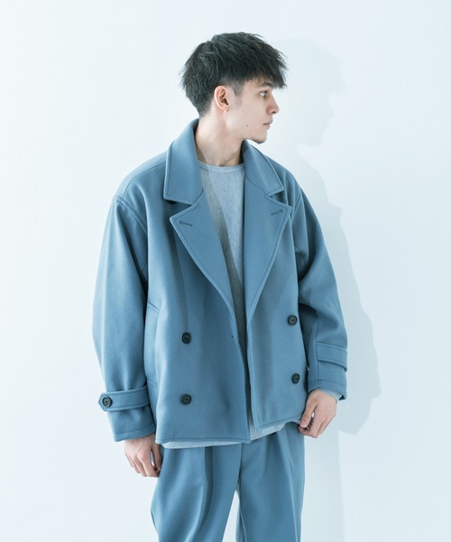 Ressaca（レサーカ）の「【セットアップ】 オーバーサイズ ウールテック ショートトレンチ/2タックテーパードパンツ（セットアップ・メンズ・グレイッシュベージュ/オリーブ/サックスブルー/ブラック/ブラウン・M/L）」の15枚目の写真