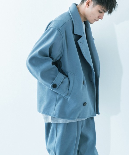 Ressaca（レサーカ）の「【セットアップ】 オーバーサイズ ウールテック ショートトレンチ/2タックテーパードパンツ（セットアップ・メンズ・グレイッシュベージュ/オリーブ/サックスブルー/ブラック/ブラウン・M/L）」の16枚目の写真