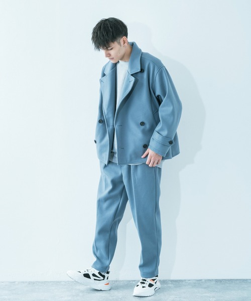 Ressaca（レサーカ）の「【セットアップ】 オーバーサイズ ウールテック ショートトレンチ/2タックテーパードパンツ（セットアップ・メンズ・グレイッシュベージュ/オリーブ/サックスブルー/ブラック/ブラウン・M/L）」の18枚目の写真