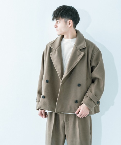 Ressaca（レサーカ）の「【セットアップ】 オーバーサイズ ウールテック ショートトレンチ/2タックテーパードパンツ（セットアップ・メンズ・グレイッシュベージュ/オリーブ/サックスブルー/ブラック/ブラウン・M/L）」の19枚目の写真