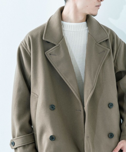 Ressaca（レサーカ）の「【セットアップ】 オーバーサイズ ウールテック ショートトレンチ/2タックテーパードパンツ（セットアップ・メンズ・グレイッシュベージュ/オリーブ/サックスブルー/ブラック/ブラウン・M/L）」の20枚目の写真
