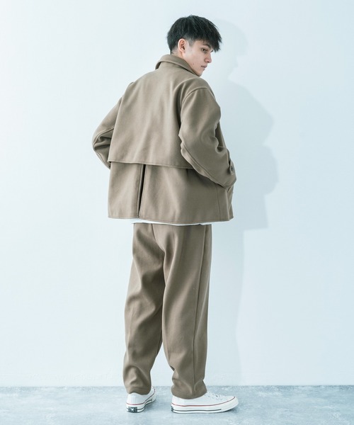 Ressaca（レサーカ）の「【セットアップ】 オーバーサイズ ウールテック ショートトレンチ/2タックテーパードパンツ（セットアップ・メンズ・グレイッシュベージュ/オリーブ/サックスブルー/ブラック/ブラウン・M/L）」の22枚目の写真