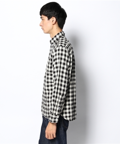 coen（コーエン）の「ヘビーダブルガーゼギンガムチェックシャツ（シャツ/ブラウス・メンズ・ブラック/ネイビー・MEDIUM/X-LARGE/X-SMALL/LARGE/SMALL）」の12枚目の写真