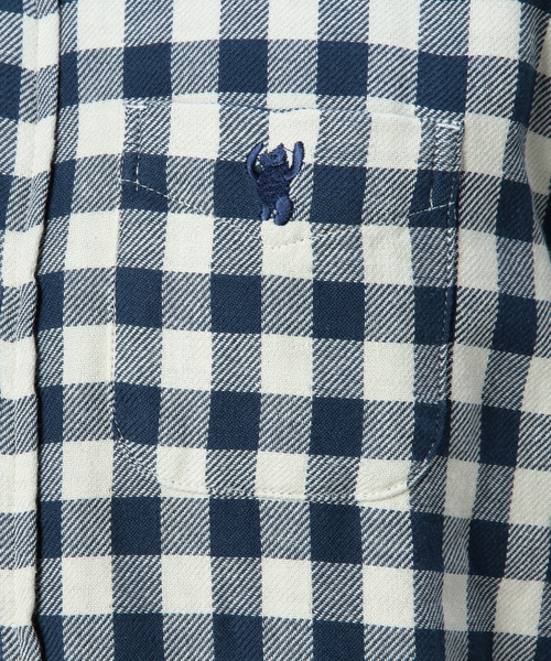 coen（コーエン）の「ヘビーダブルガーゼギンガムチェックシャツ（シャツ/ブラウス・メンズ・ブラック/ネイビー・MEDIUM/X-LARGE/X-SMALL/LARGE/SMALL）」の7枚目の写真