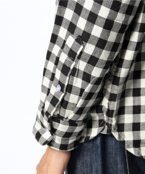 coen（コーエン）の「ヘビーダブルガーゼギンガムチェックシャツ（シャツ/ブラウス・メンズ・ブラック/ネイビー・MEDIUM/X-LARGE/X-SMALL/LARGE/SMALL）」の8枚目の写真