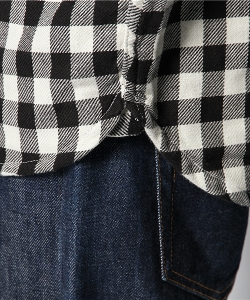 coen（コーエン）の「ヘビーダブルガーゼギンガムチェックシャツ（シャツ/ブラウス・メンズ・ブラック/ネイビー・MEDIUM/X-LARGE/X-SMALL/LARGE/SMALL）」の10枚目の写真
